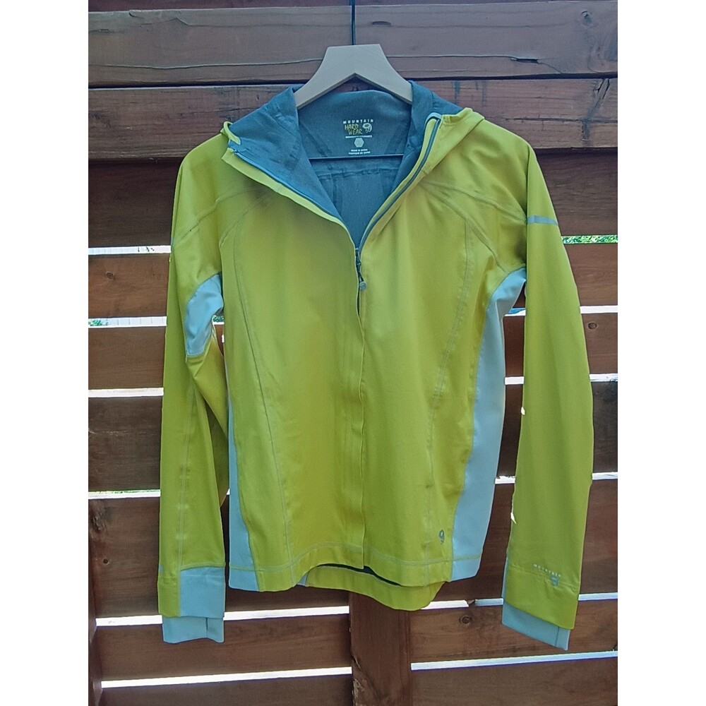 Mountain Hardware Women's Celery Green Wind Stopper Jacket Sz Medium Thumbholes